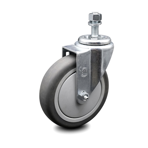 5 Inch Thermoplastic Rubber Wheel Swivel 1/2 Inch Threaded Stem Caster SCC